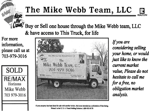 The Mike Webb Team, LLC, RE/MAX Horizons Realtors — 703-979-3016